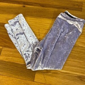 Mignone Girl’s Silver Velvet Leggings Size 4T